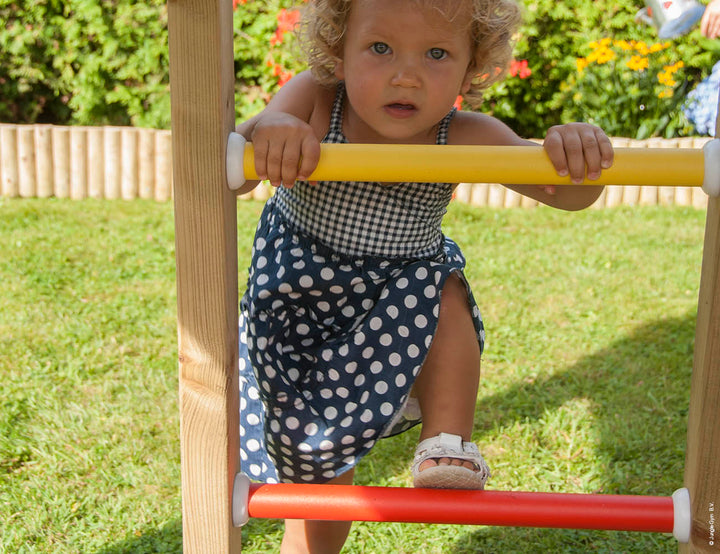 Jungle Lodge | Wooden climbing frame with slide & clatter bridge